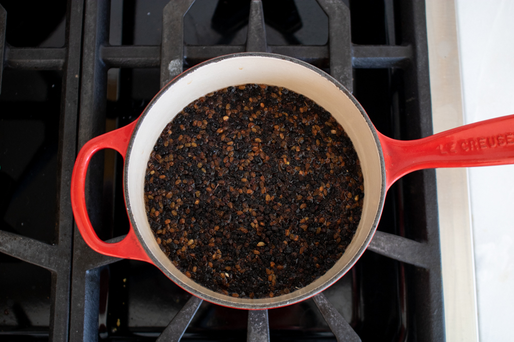 Bring the elderberries to a boil, then simmer for 45 minutes